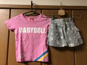 【 BABYDOLL 】 ベビードール キッズ　Ｔシャツ　スカート　セット　１１０　ピンク
