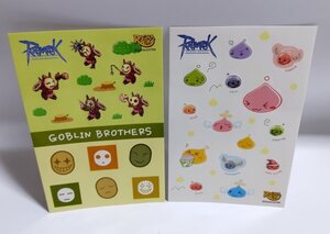 【同梱OK】 ラグナロクオンライン ■ 非売品 ■ シール (ステッカー) ■ 2種類セット ■ ポリン ■ ゴブリン5兄弟