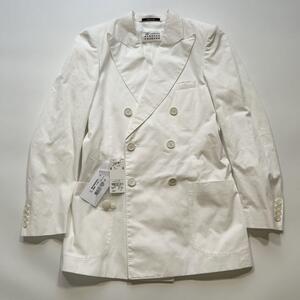 【タグ付き】MAISON MARGIELA メゾンマルジェラ ダブル ジャケット ホワイト 定価275,000円 モード ストリート street きれい目 大人