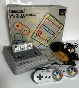 ★動作確認済★ 美品★ Nintendo 任天堂 SFC スーパーファミコン SHVC-001 ゲーム機 本体 コントローラー2点 取説・箱付きSFC 