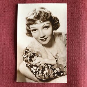 ◆ 女優 クローデット・コルベール Claudette Colbert Postcard ブロマイド ◆ 或る夜の出来事 クラーク・ゲーブル アカデミー賞 e