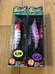 【新品】2個セット ジークラック 餌木助 2.5号 レッドヘッド セクシーピンクエビ 紫外線発光 UV オモリグ専用 エギスケ 検索） 海老助 68