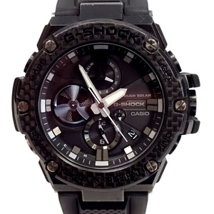 Th980112 カシオ 腕時計 G-SHOCK G-STEEL カーボン エディション GST-B100X-1AJF ブラック系 モバイルリンク CASIO 中古