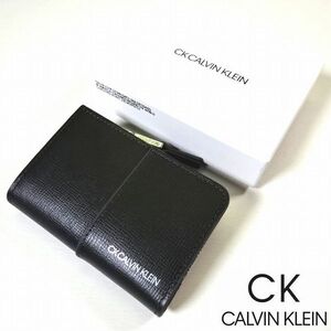 新品 CK CALVIN KLEIN カルバンクライン 定価1.21万 本牛革レザー キーケース 小銭入れ 財布 黒 メンズ 男性 紳士用