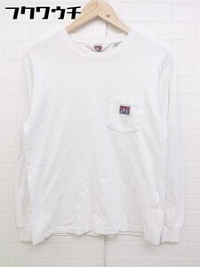 ◇ BEN DAVIS ベンデイビス ロゴ 長袖 Tシャツ カットソー サイズS ホワイト メンズ