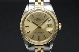 難あり ROLEX DATE JUST Ref:1601 Cal.1570 ロレックス デイトジャスト ゴールド文字盤 フルーテッドベゼル 1970年製 ■31709