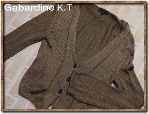 美品！！☆Gabardine K.T　ギャバジンK.T　ニットカーディガン　濃茶☆