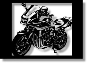 ホンダ(HONDA) CB1300の切り絵　【A4サイズ】[B4-014]