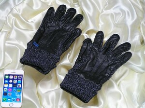 手袋♪ 23区 オンワード樫山 ♪時を経た高品質皮革だけが放つ漆黒のかがやき♪Black ML-size 本革 メンズ 3847■郵便送料一律：300円