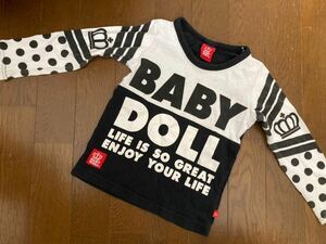 BABYDOLL ロゴロンT 100 ベビードール　ベビド　白黒　モノトーン　保育園幼稚園用　春