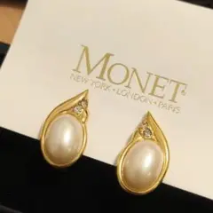 MONET モネ イヤリング　美品　ゴールド　マルイ　パール　Earrings