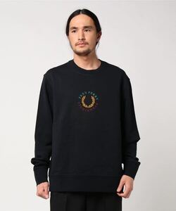 「FRED PERRY」 スウェットカットソー M ネイビー メンズ