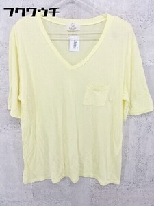 ◇ BEAUTY&YOUTH UNITED ARROWS 半袖 Vネック Tシャツ カットソー イエロー レディース