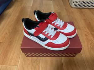 【美品】 VANS 21cm 赤白 LOW RED White