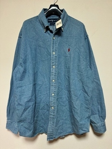 デッドストック 未使用 90s Ralph Lauren POLO ポロ BLAIRE rrl ラルフローレン デニムシャツ ダンガリーシャツ ビンテージ ビッグポニー