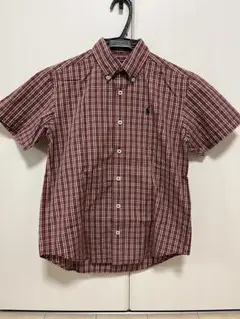 RalphLauren☆半袖ボタンダウンチェックシャツ140used美品