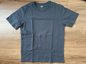 1度洗濯■UNIQLO U クルーネックTシャツ サイズL GRAY ユニクロユー グレー 半袖