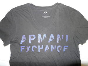 ★大幅値下げ！ラメ ロゴ柄★JPN正規品★A/X アルマーニ ARMANI EXCHANGE★V襟 短袖 Tシャツ S～M★