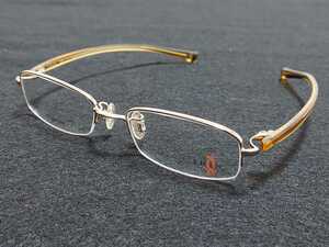 新品　SHIN 真　シン メガネ　眼鏡　高級感　上品　ハーフリム　チタン　軽い　ゴールド