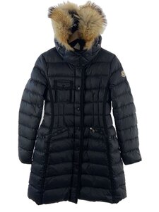 MONCLER◆ロングダウンジャケット/1/ナイロン/ブラック/無地/D20934990015