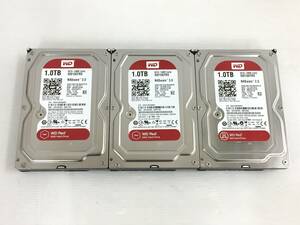 〇【3台セット】Western Digital WD10EFRX 1TB 3.5インチ SATA WD Red 消去済 正常 ハードディスク 動作品