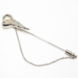 ＊TASAKI(田崎真珠)アコヤ本真珠ブローチ＊j 約10.3g あこや パール pearl accessory jewelry broach silver CE0/DA0