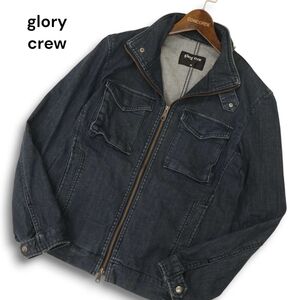 glory crew メンズビギ 通年 USED加工★ ストレッチ デニム ジップ ブルゾン ジャケット Sz.M　メンズ　C4T07897_9#O