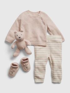 ￥7990 即決 新品 babyGAP ブラナンベア ギフトセット 80サイズ ピンク ニット パンツ シューズ（靴下） ぬいぐるみ 出産祝い ベビー 80