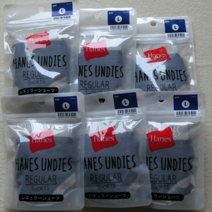 【L】Hanes　ウィメンズ レギュラーショーツ　６枚セット　【0146SP】HW6-P101Y　ネイビー　UNDIES