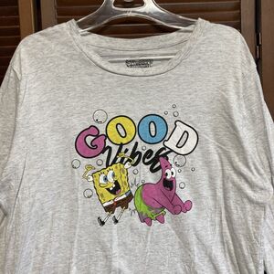 1スタ 再落無し AWGM グレー キャラ Tシャツ 長袖 ロンT スポンジボブ パトリック 90s 00s ビンテージ 古着 卸 仕入れ