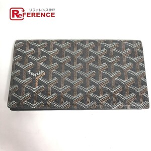 GOYARD ゴヤール ロングウォレット 2つ折り ヘリンボーン 長財布 ブラウン メンズ【中古】