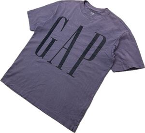 GAP ☆ オールド ビッグロゴ◎ プリント パープル Tシャツ 半袖 S 春夏 アメカジ シティー 大人カジュアル 人気 定番 古着 ギャップ■G305