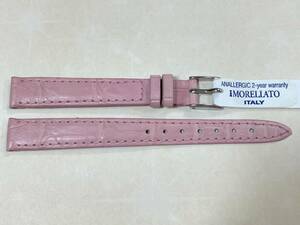 難あり MORELLATO 12mm Pastel Pink マットアリゲーター TIPO PATEK