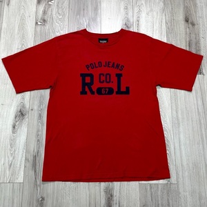 古着 POLO JEANS Ralph Lauren ポロ ラルフローレン Tシャツ 赤 XL