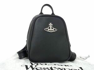 ■新品同様■ Vivienne Westwood ヴィヴィアンウエストウッド オーブ レザー リュックサック バックパック ブラック系 AZ2257