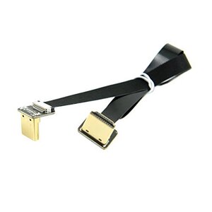 Cablecc cyfpvデュアル90?Degree Down角度付きHDMIタイプAオスtoオスHDTV FPCフラットケーブル50?cm f