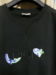 XXLサイズ ケニーシャーフ×DIOR大きいサイズ一瞬でディオールと分かるディオールジャイアントロゴブラックスウェットトレーナー