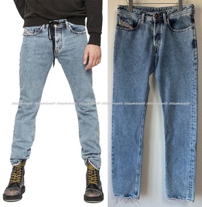 美品 DIESEL “BUSTER” 084WL REGULAR SLIM-TAPERED ケミカルウォッシュ 赤糸 デニム パンツ 29 ディーゼル イタリア製