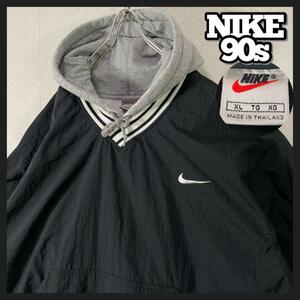 90s NIKE ナイロンジャケット プルオーバー スモールスウッシュ y2k