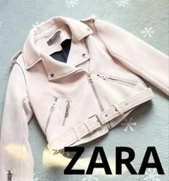 極美品　ZARA ライダース　コーデュロイ　ピンク　　 S ジャケット