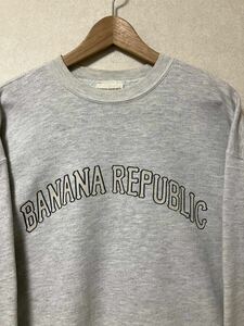 80s 90s OLD BANANA REPUBLIC USA製 バナナリパブリック TRAVEL & SAFARIスウェット トレーナー 表記S 実寸M前後位 バナリパ オールド