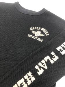 【日本製】THE FLAT HEAD 長袖フラットヘッドサーマルロングTee/黒/38/フリーホイラーズ　トイズマッコイ