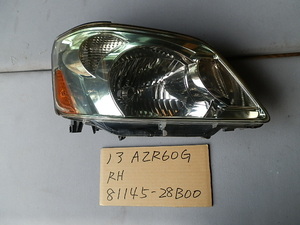 ノア DBA-AZR60G 右 ヘッド ランプ ライト 81145-28B00 ＨＩＤ