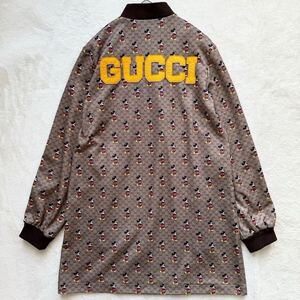 超希少!!!/極美品◎GUCCI グッチ ディズニー コラボ DISNEY ミッキー GG総柄 ハーフジップワンピース バックロゴ ワッペン 国内正規品 20SS