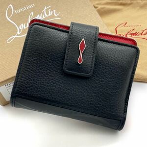 【箱 布袋付き】クリスチャン ルブタン Christian Louboutin 折財布 パロマ ブラック レッド 二つ折り PALOMA 