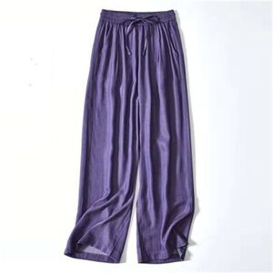 新品 / 綿麻 ワイドパンツ/【ＰＵＲＰＬＥ】パープル/ 4XL