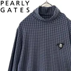 PearlyGates パーリーゲイツ　千鳥格子柄　モックネック　シャツ　1 M