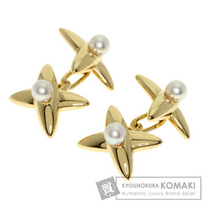 MIKIMOTO ミキモト アコヤパール 真珠 カフス K18イエローゴールド メンズ 中古