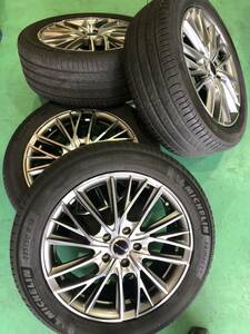 中古タイヤホイール4本セット VERTEC ONE VULTURE 18x7J+48 5H114.3 ミシュラン プライマシー4 235/50R18送料込(北海道、沖縄、離島除く)