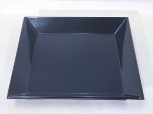 ★セール！【真塗 四方盆】木製漆器　ふちキズ　サイズ：22.7×22.6×高さ3.7cm　茶道具 茶器